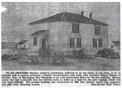 Star-Herald newspaper clipping of the announcement of the courthouse to be changed to a modern structure.